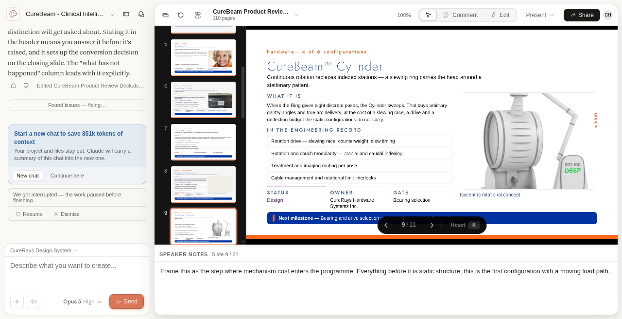Drawing for the CureBeam™ Cylinder, page 1